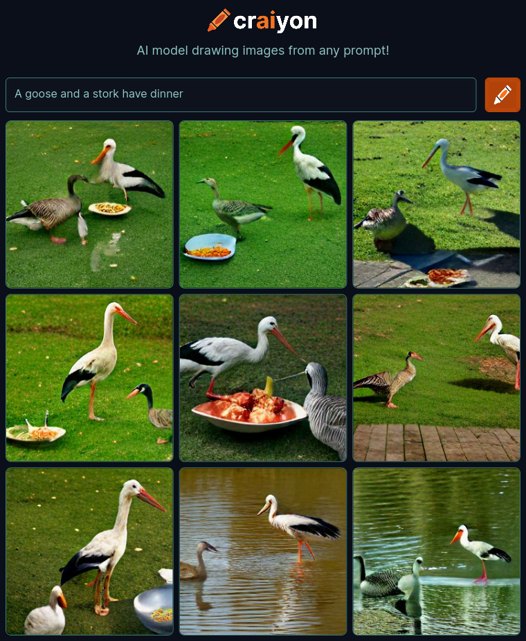 craiyon_140730_A_goose_and_a_stork_have_dinner