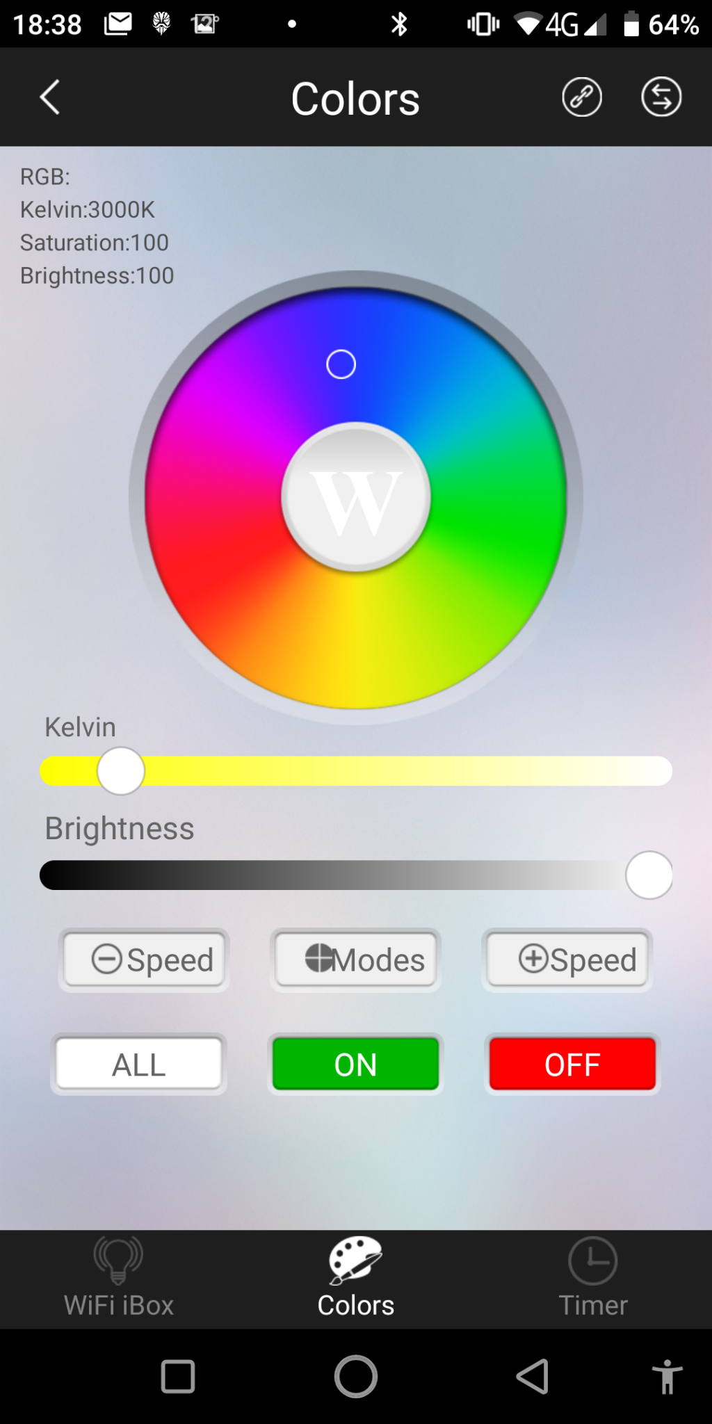 Screen capture of the Mi-Light controller settings,