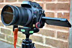 Elderly "full-spectrum-converted" Lumix DMC GH2, c/w a bog-standard Lumix 14-42mm "kit lens" c/w step-up ring and 58mm Fourth Eye variable IR filter, mounted on a 30 year-old British Benbo Trekker tripod, with an "Arca Chinese" quick release.