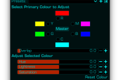 Screengrab of GIMP's excellent Huse and Saturation tool.