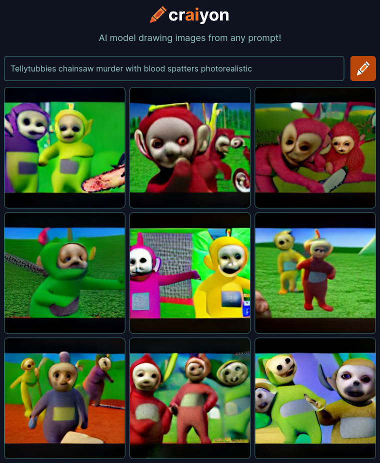 craiyon_120731_Tellytubbies_chainsaw_murder_with_blood_spatters_photorealistic_br_