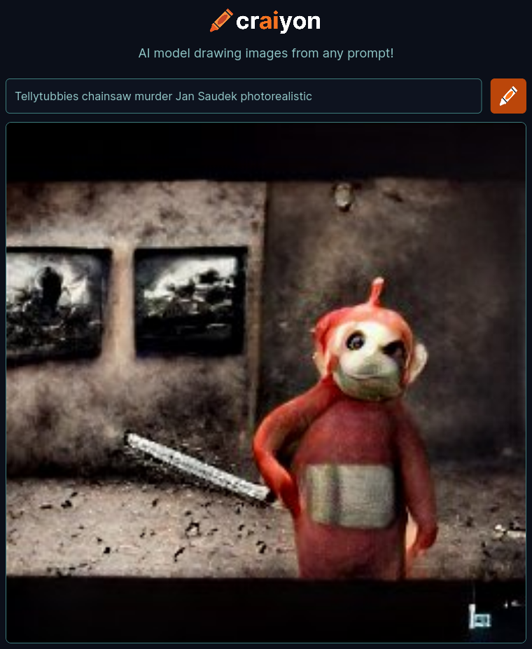 craiyon_121002_Tellytubbies_chainsaw_murder_Jan_Saudek_photorealistic_