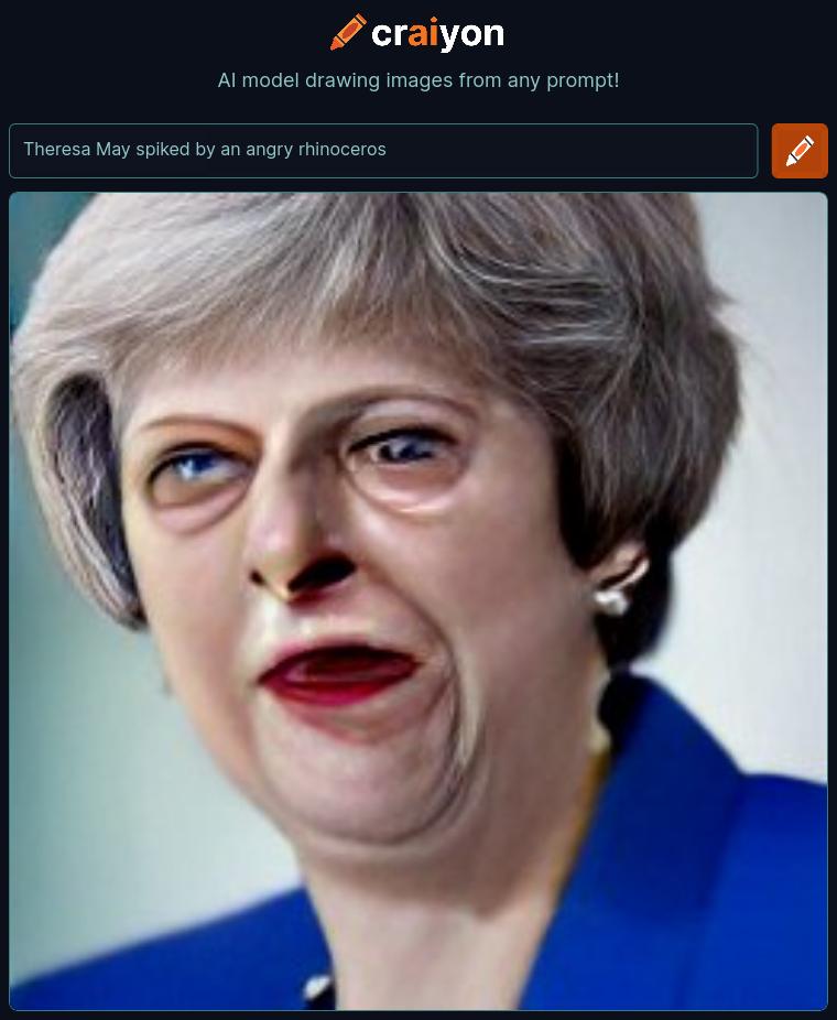 craiyon_234540_Theresa_May_spiked_by_an_angry_rhinoceros_br_