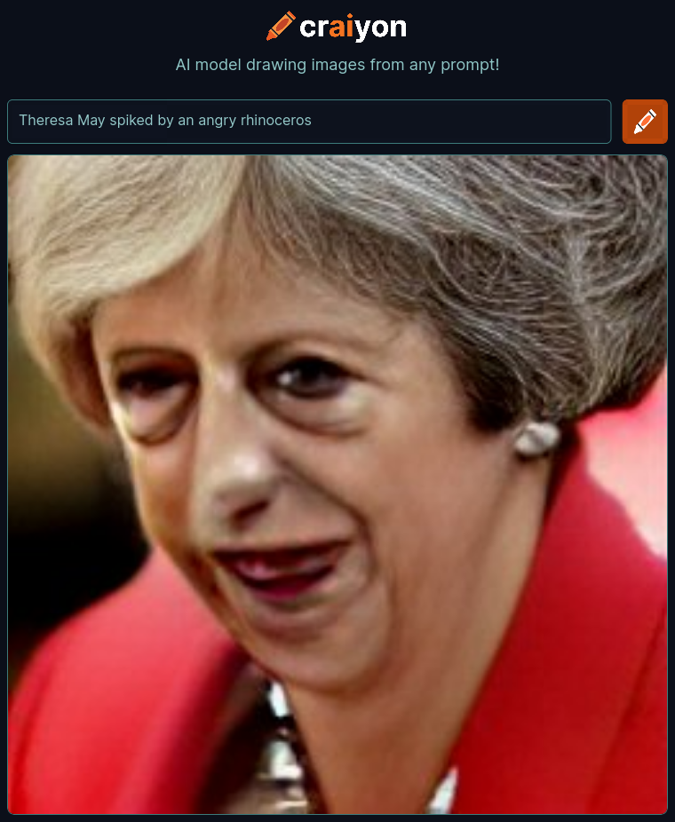 craiyon_234544_Theresa_May_spiked_by_an_angry_rhinoceros_br_