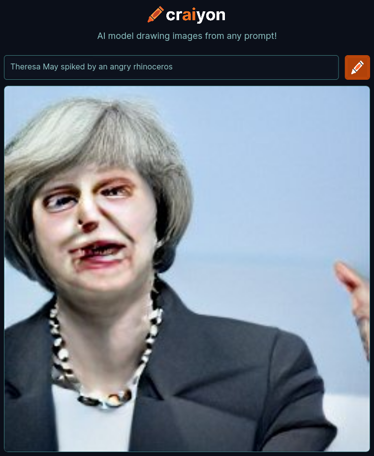craiyon_234548_Theresa_May_spiked_by_an_angry_rhinoceros_br_