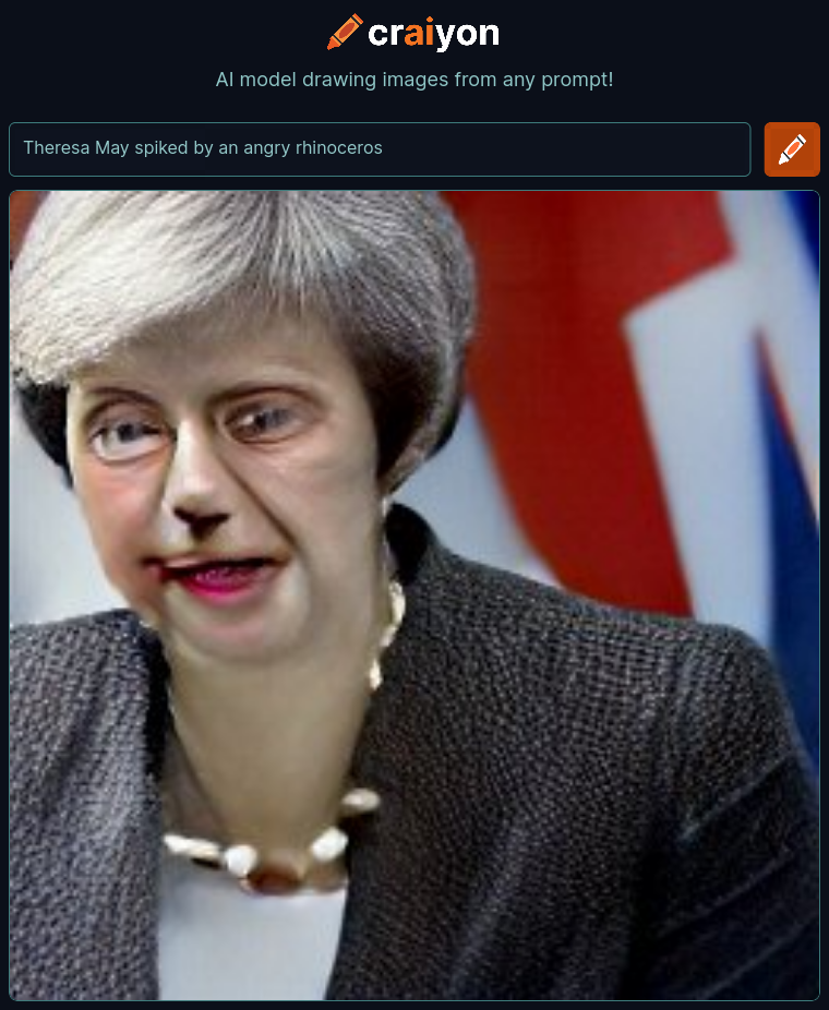 craiyon_234552_Theresa_May_spiked_by_an_angry_rhinoceros_br_