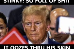 Stinky Trump: so full of shot it oozes thru his skin.