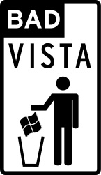 Bad Vista No Littering logo from the Free Software Foundation