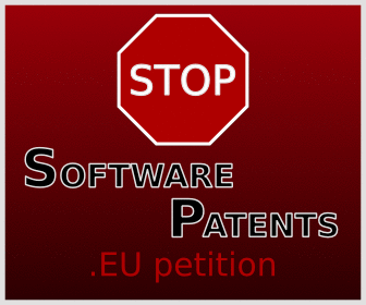 stopsoftwarepatents.eu petition banner