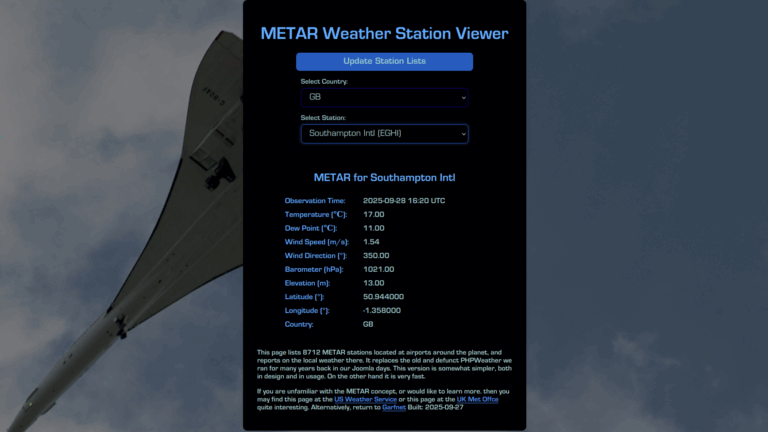 GarfNet METAR viewer